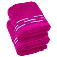 HANDTUCH Lugano Purpur 2er 50x100 cm - Pink, Textil (50/100cm) - Lashuma