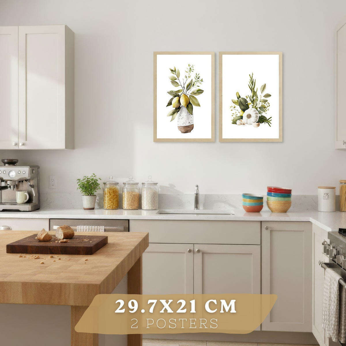 PLAKAT Sada 4 Středomoří A4 bez rámu - čirá, papír (29.7/1/21cm) - Nacnic
