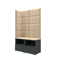 GARDEROBEN-SET Nela V mit gepolsterten Paneelen 100/174/40 - Beige/Silberfarben, Holzwerkstoff/Kunststoff (100/174/40cm)