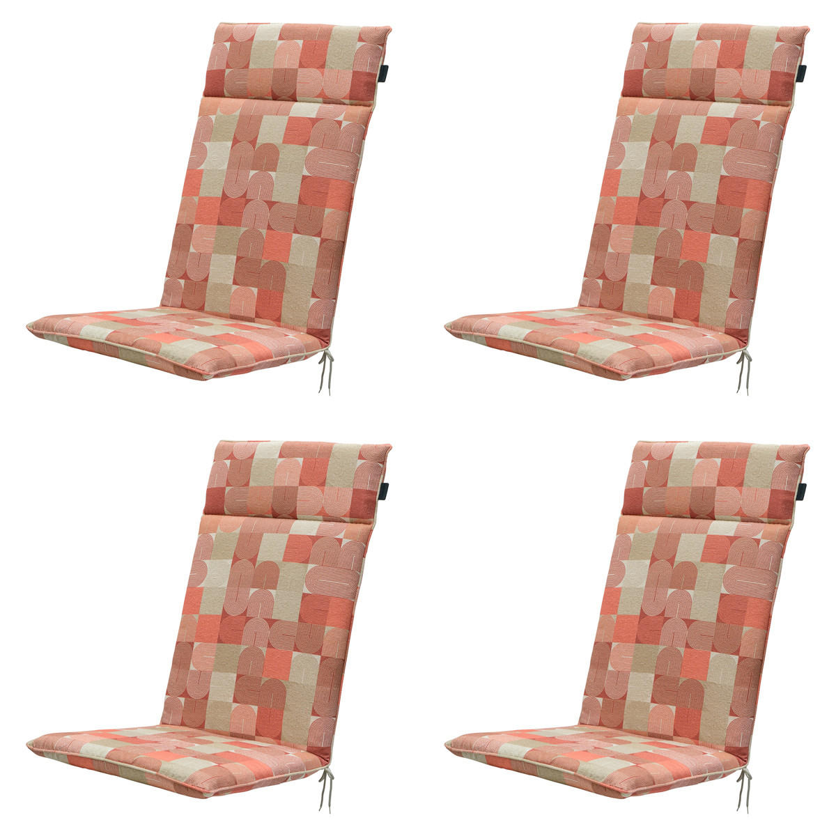 GARTENSTUHLKISSEN Jacky 120/50 cm 4er-Set - Rot, Textil (50/8/120cm) - Madison