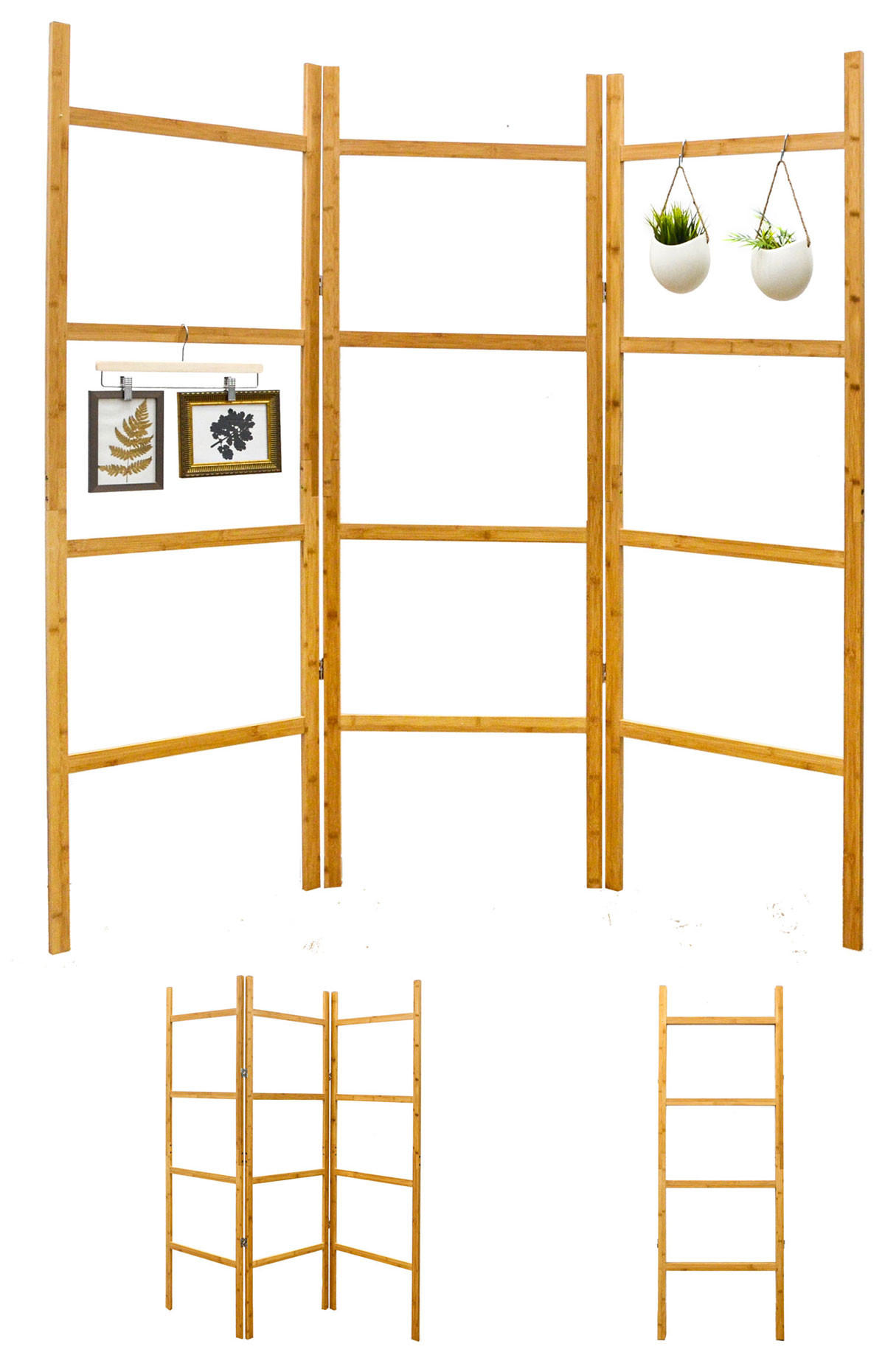 BAMBUS-RAUMTEILER 180x180 cm Faltbar - Braun, Holz (180/1.5/180cm) - Dunedesign