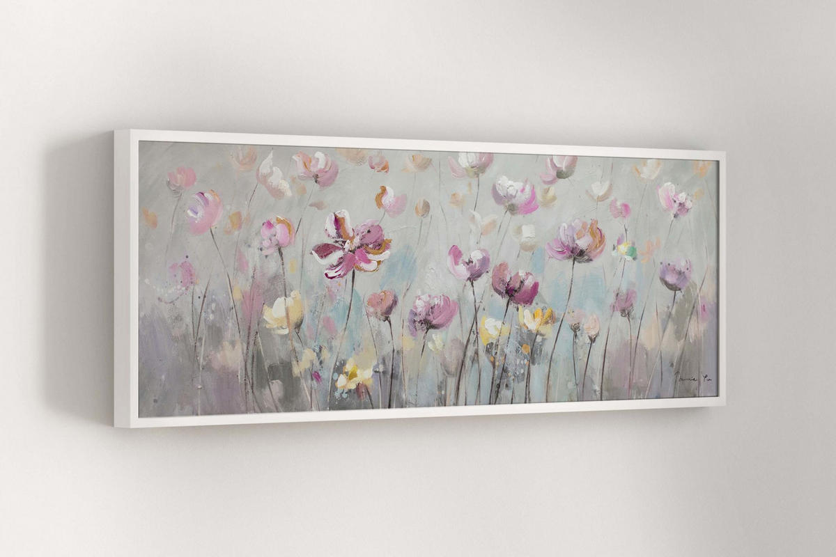 ACRYLBILD HANDGEMALT 150/50 cm - Pink, Holz/Textil (150/50cm) - KUNSTLOFT