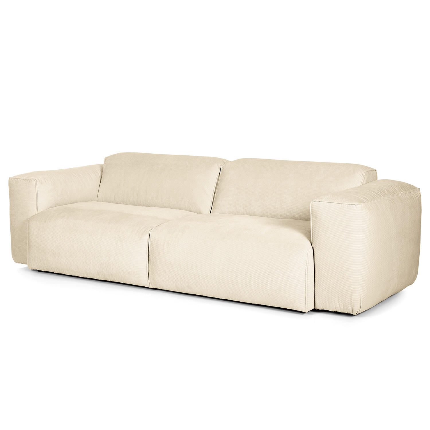 3-SITZER SOFA - Beige/Schwarz, Kunststoff/Textil (251/71/102cm) - home24