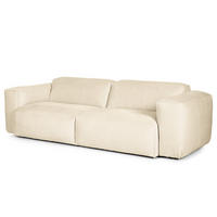 3-SITZER SOFA - Beige/Schwarz, Kunststoff/Textil (251/71/102cm) - home24