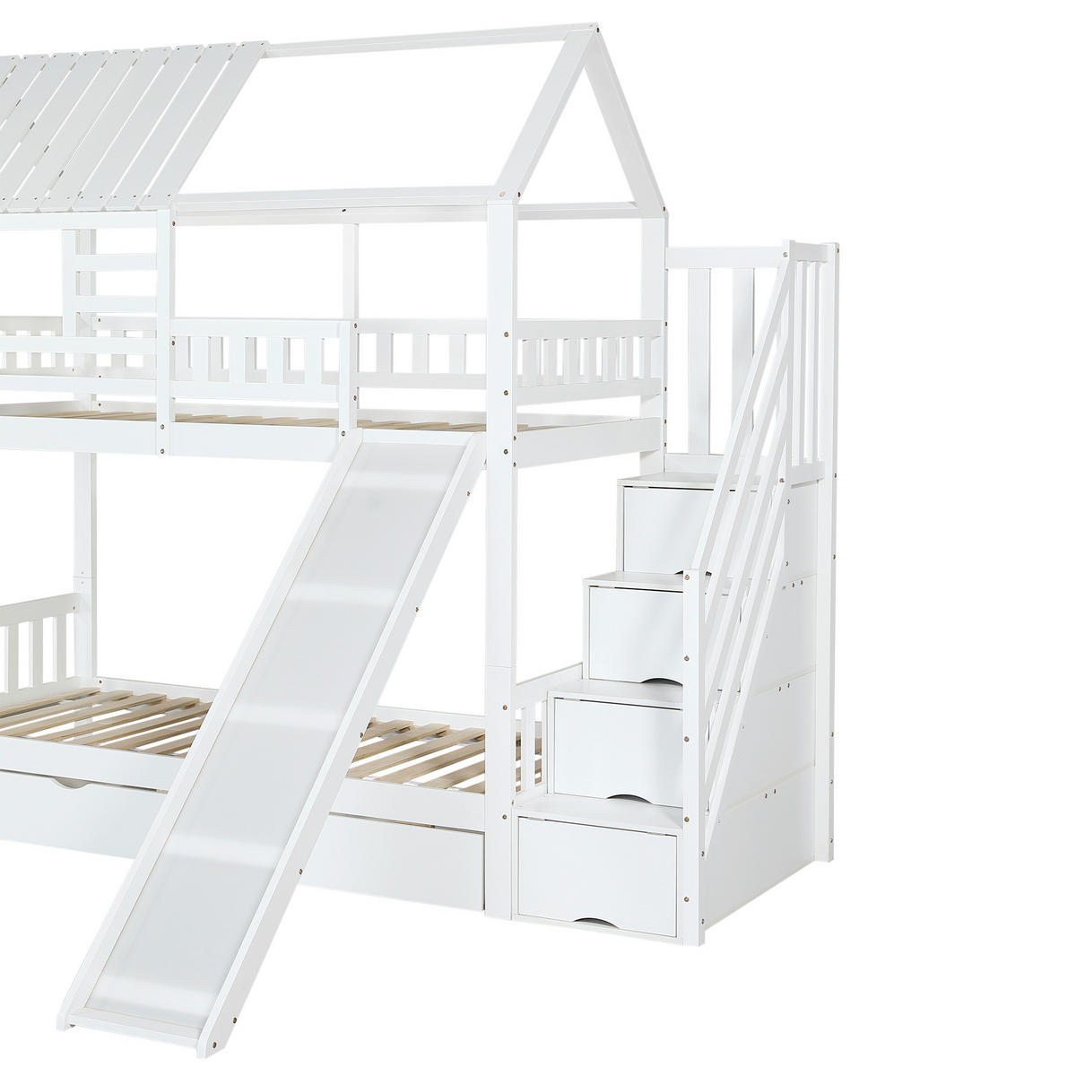 ETAGENBETT Hausdesign Weiß - Weiß, Holz (90/200cm) - ComfortXL