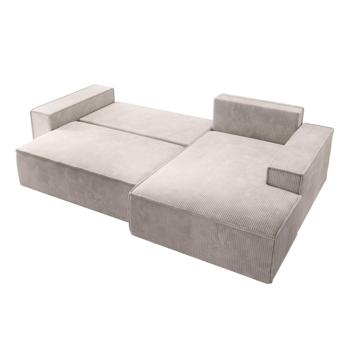 ECKSOFA Farese New Creme mit Cordbezug, rechts - Creme/Schwarz, Kunststoff/Textil (167/267cm) - Selsey