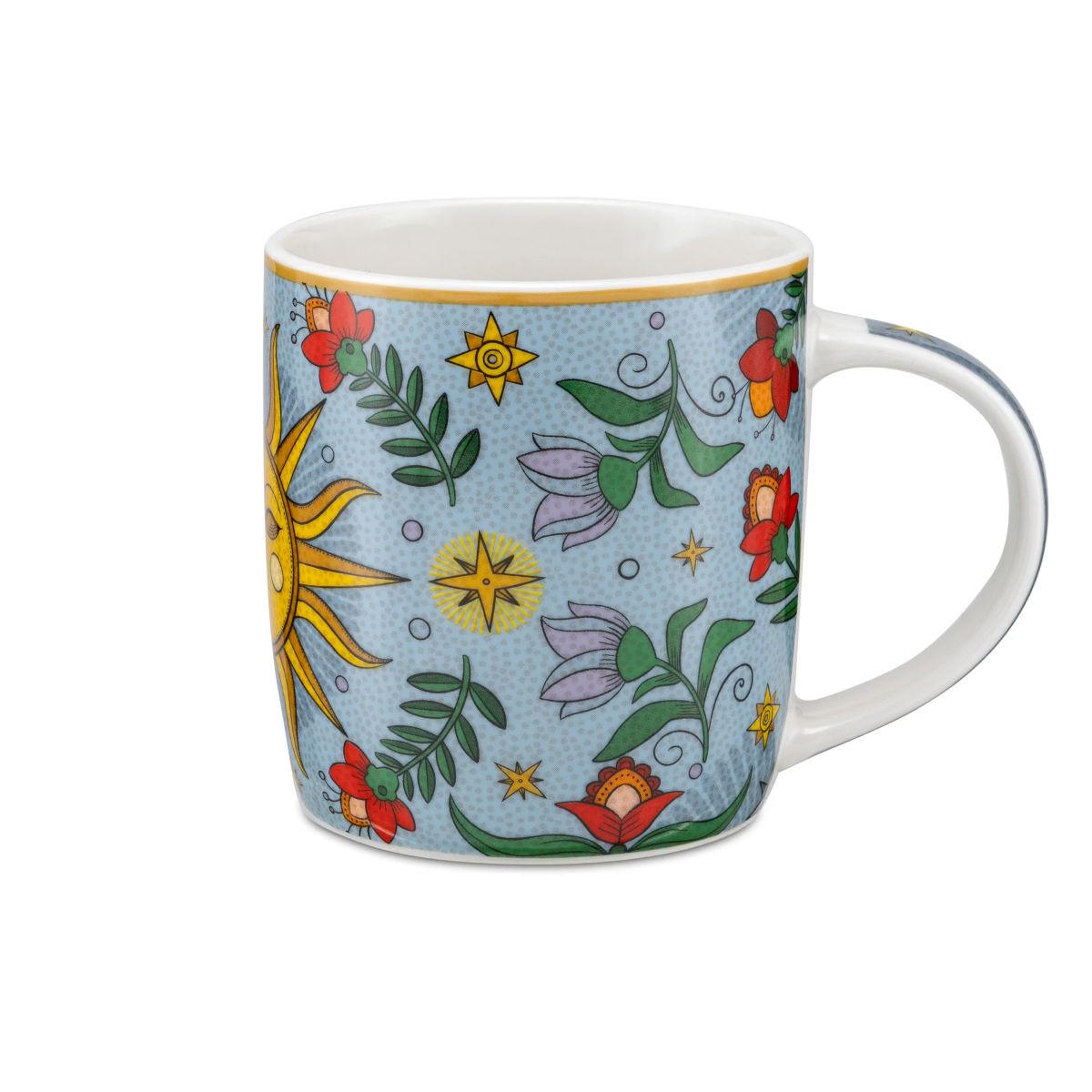 PORZELLANBECHER 2er Set MIRABILIA 350 ml „Sole & Luna“ - Orange, Keramik (0.36L)