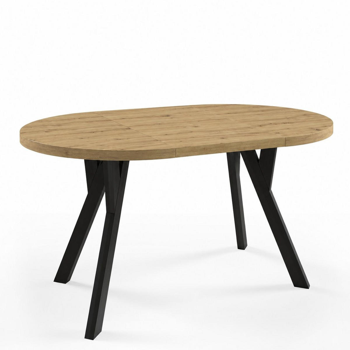 ESSTISCH ausziehbar rund 100-140 cm ATO Aristan, Auszugstisch mit Einlegeplatte - Dunkelbraun/Schwarz, Holzwerkstoff (100/100/77cm) - VENASI MÖBEL