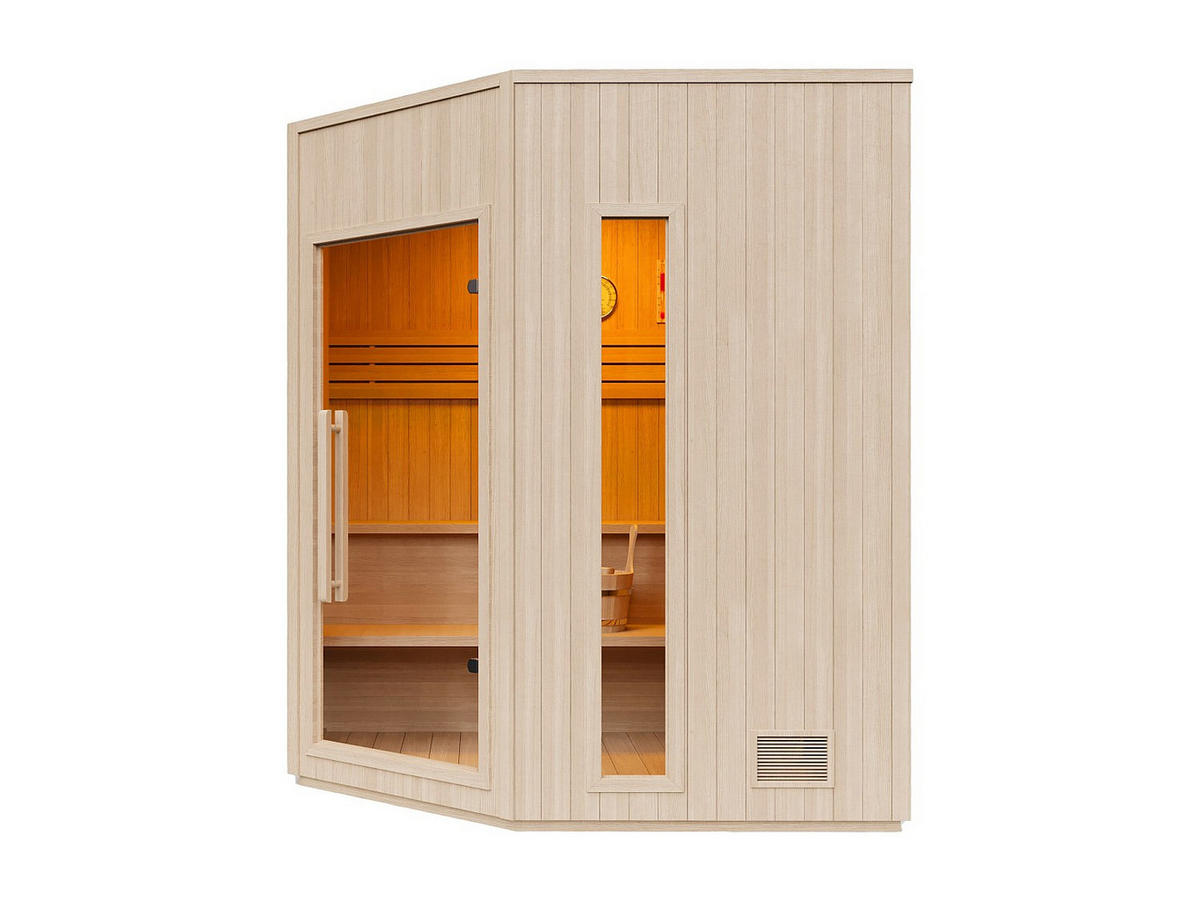 FINNISCHE Sauna - 4 Personen - Holz, Platte - Naturfarben Hell - - Naturfarben, Holz (150/200/150cm) - Vente-Unique