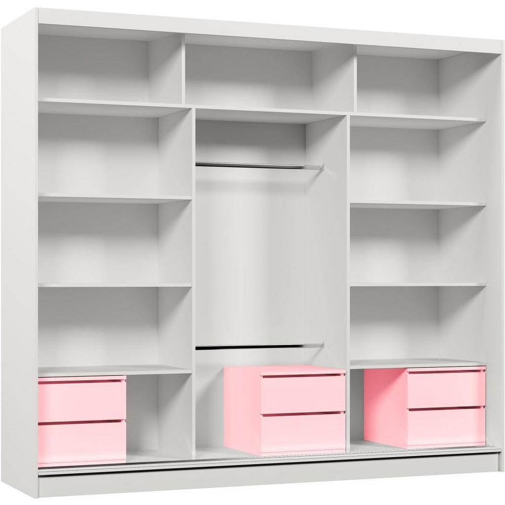 Thumbnail - Beautysofa Schwebetürenschrank, Kaschmir, Holzwerkstoff, 9 Fächer, 240x216x61 cm, Schlafzimmer, Kleiderschränke, Schwebe...