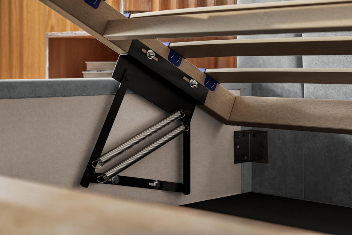 BETT 90x200 - Polsterbett mit Bettkasten und Holzrahmen - Modern Betten - Glatter Kronos-Stoff- Kollektion Toledo - Grün - Grün, Holz/Textil (90/200cm) - Alpi-Möbel