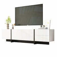 LOWBOARD 190/35/45 cm aus MDF und Spanplatte mit 3 Türen und 2 Schubladen Schwarz/Weiß - Weiß, Holzwerkstoff (190/45/35cm) - Modenvie