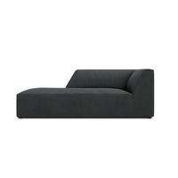 CHAISELONGUE links Ruby aus Cord schwarz - Schwarz, Textil (93/69/180cm) - Micadoni