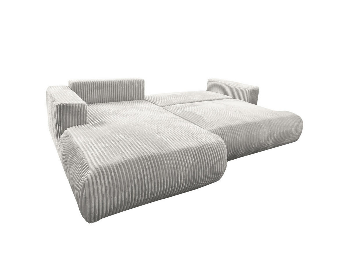 ECKSOFA Luna L links Creme aus Cord - Creme, Textil (271/195cm) - KS Home Concept