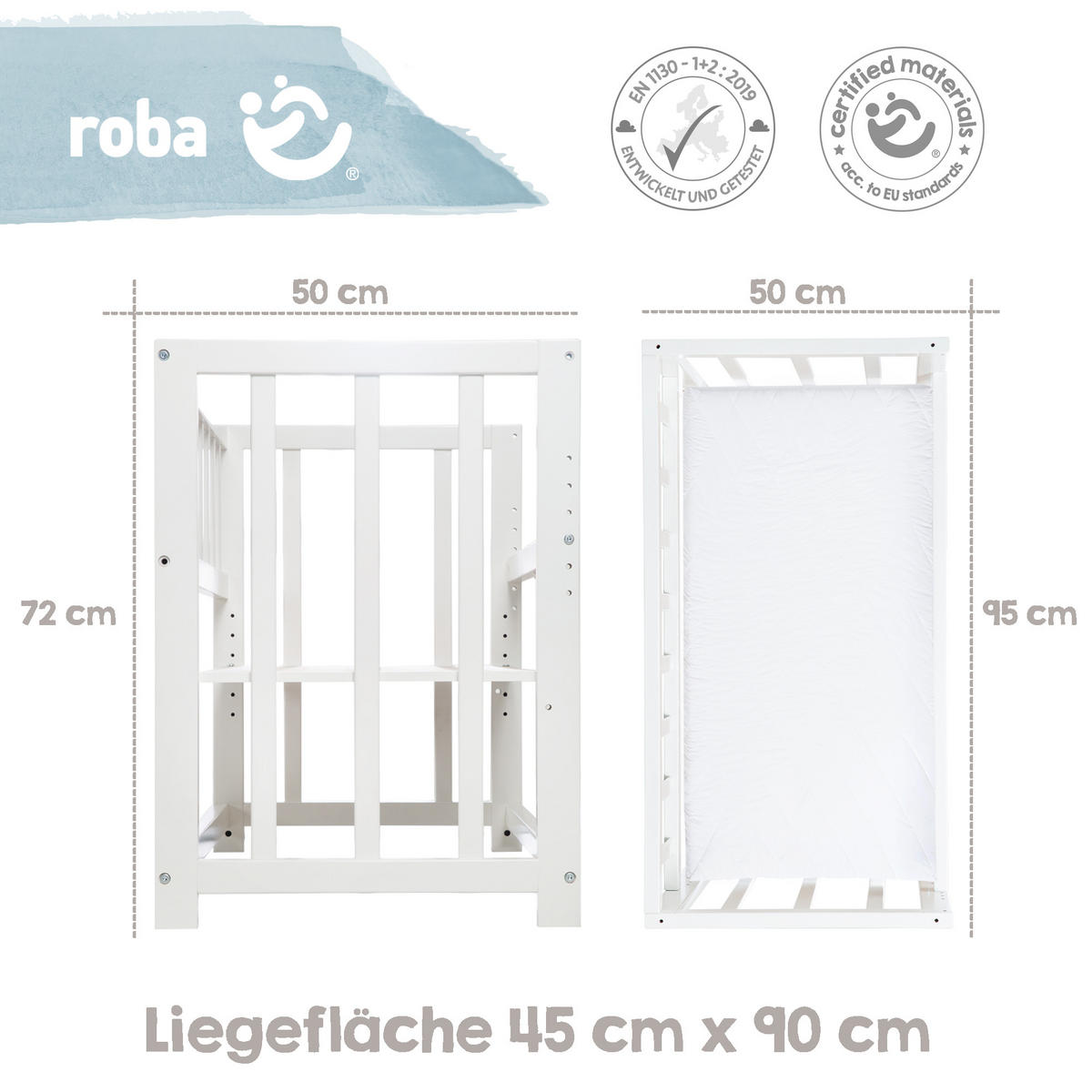 BEISTELLBETT Sternenzauber grau 3in1 Set 90 x 45 cm - Taupe, Holzwerkstoff (45/90cm) - Roba