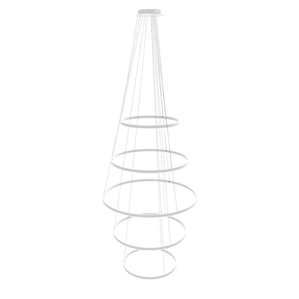 LED-HÄNGELAMPE 5er Ring Weiß Ø 60 | 80 | 100 | 80 | 60cm - Weiß, Metall (1.3/100/3.3cm) - s.luce