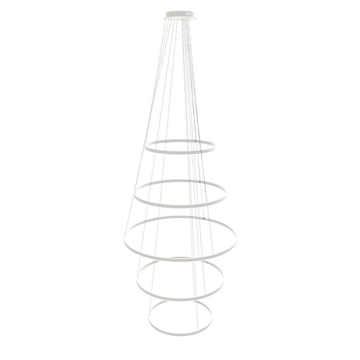 LED-HÄNGELAMPE 5er Ring Weiß Ø 60 | 80 | 100 | 80 | 60cm - Weiß, Metall (1.3/100/3.3cm) - s.luce