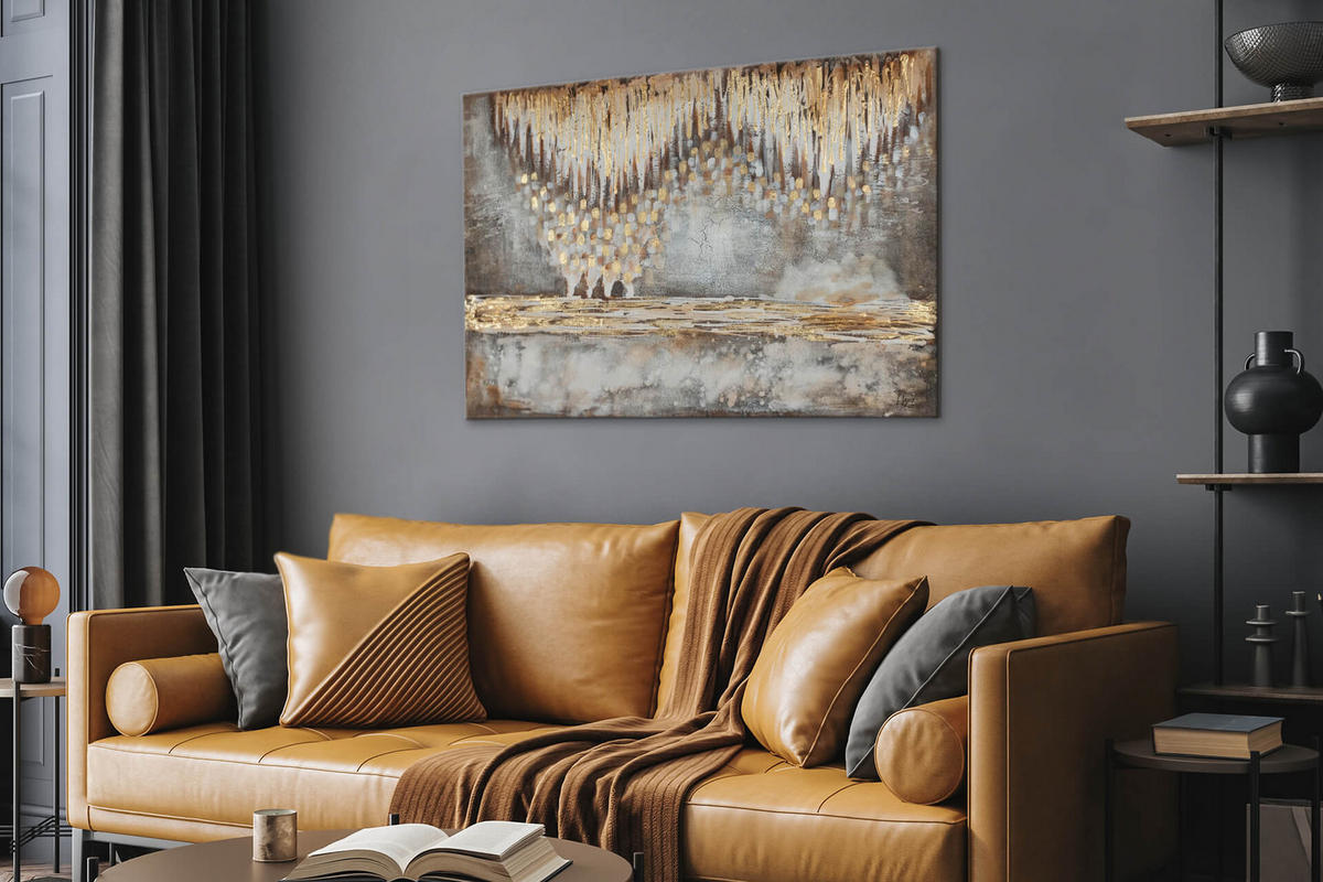 ÖLGEMÄLDE 120/80 cm - Beige/Braun, Holz/Textil (120/80cm) - KUNSTLOFT
