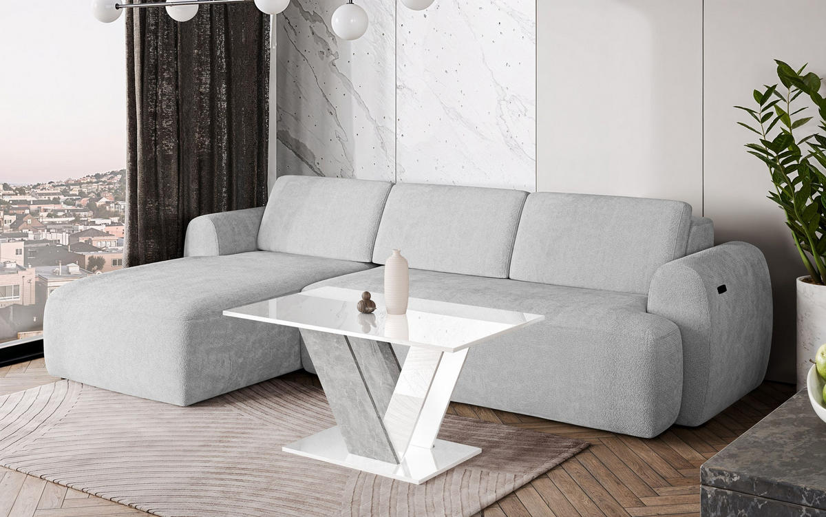COUCHTISCH 100 cm Weiß glänzend - Weiß Hochglanz, Holzwerkstoff (60/100/55cm) - Home Collective