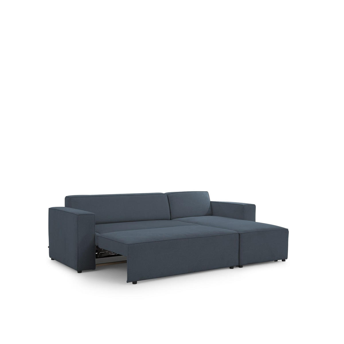 ECKSOFA Schlafsofa Waldo In Stoff Poso - Dunkelblau, Holzwerkstoff/Textil (260/173cm) - Fun Möbel