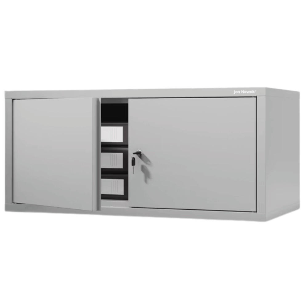 SCHRANKERWEITERUNG Aktenschrank mit 2 Flügeltüren 38x80x40cm Grau - Grau, Metall (80/38/40cm) - DELUKE