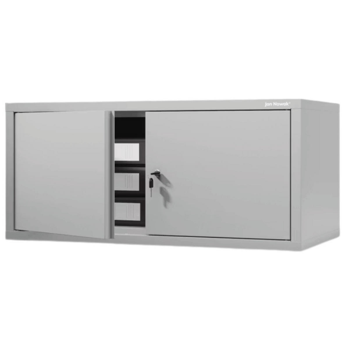 SCHRANKERWEITERUNG Aktenschrank mit 2 Flügeltüren 38x80x40cm Grau - Grau, Metall (80/38/40cm) - DELUKE