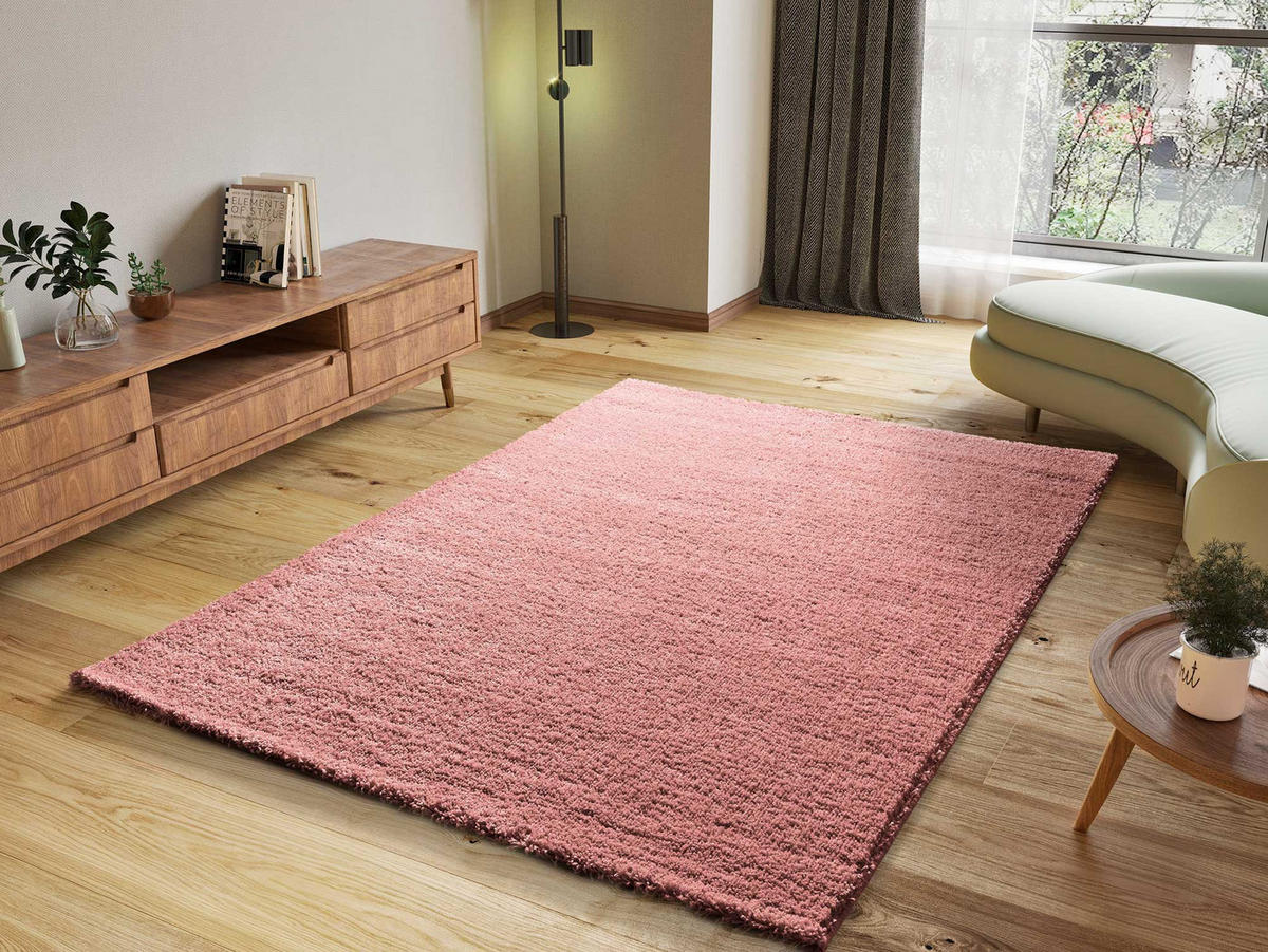 HOCHFLORTEPPICH Rosa Atlas 120/180 cm - Pink, Naturmaterialien/Textil (120/180cm) - Atticgo