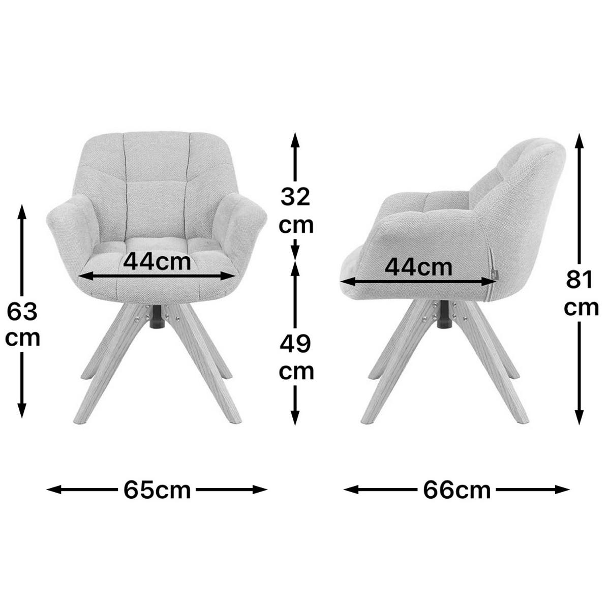 DREHSTUHL Mika-Nele - Honigeiche/Rosa, Eichenholz/Holz (65/81/66cm) - DUBI Möbel