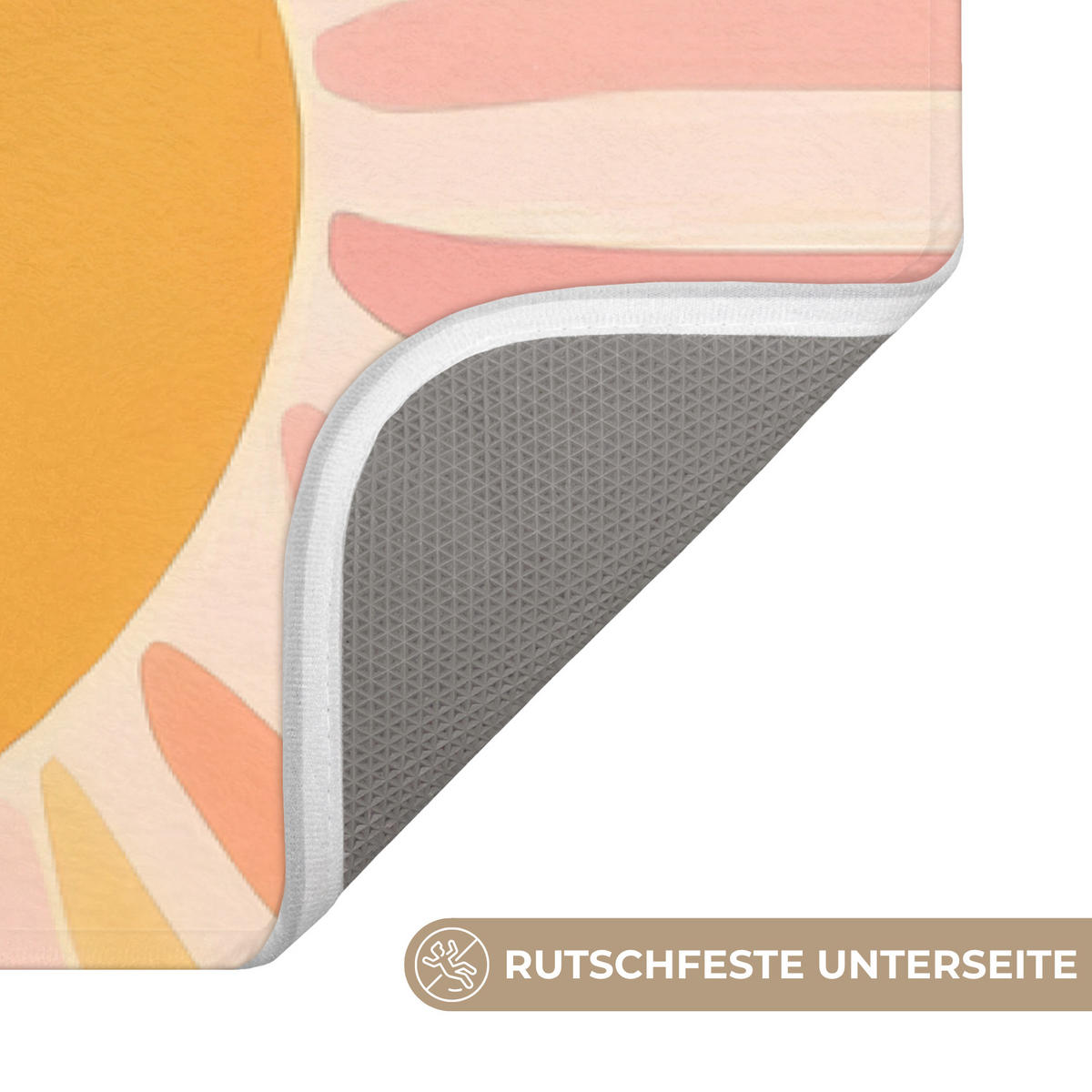 BADEMATTE Illustration - Sonne - Pastellfarben 60x120 cm - Pastellblau, Kunststoff/Textil (60/120cm)