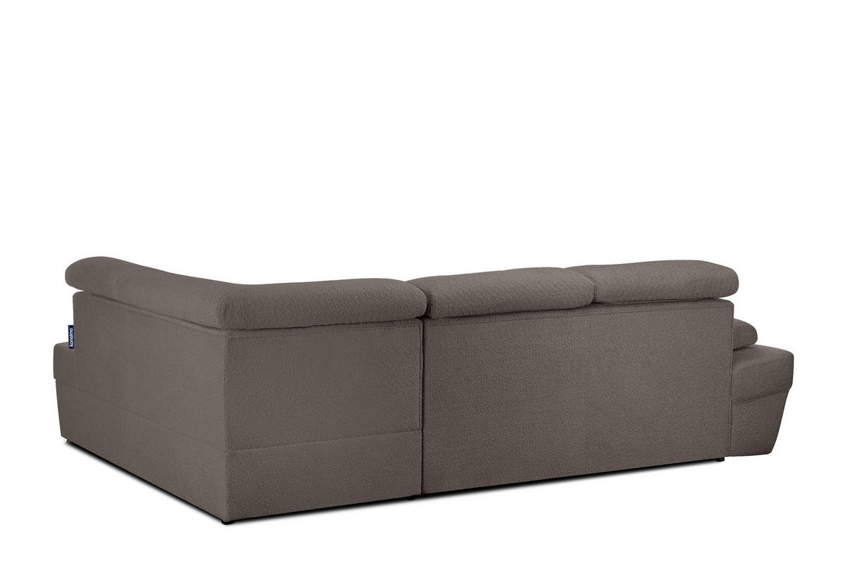 SCHLAFECKSOFA RATLO rechts 4/5-Sitzer mit Bettkasten, Braun - Silberfarben/Braun, Textil (270/190cm) - KONSIMO®
