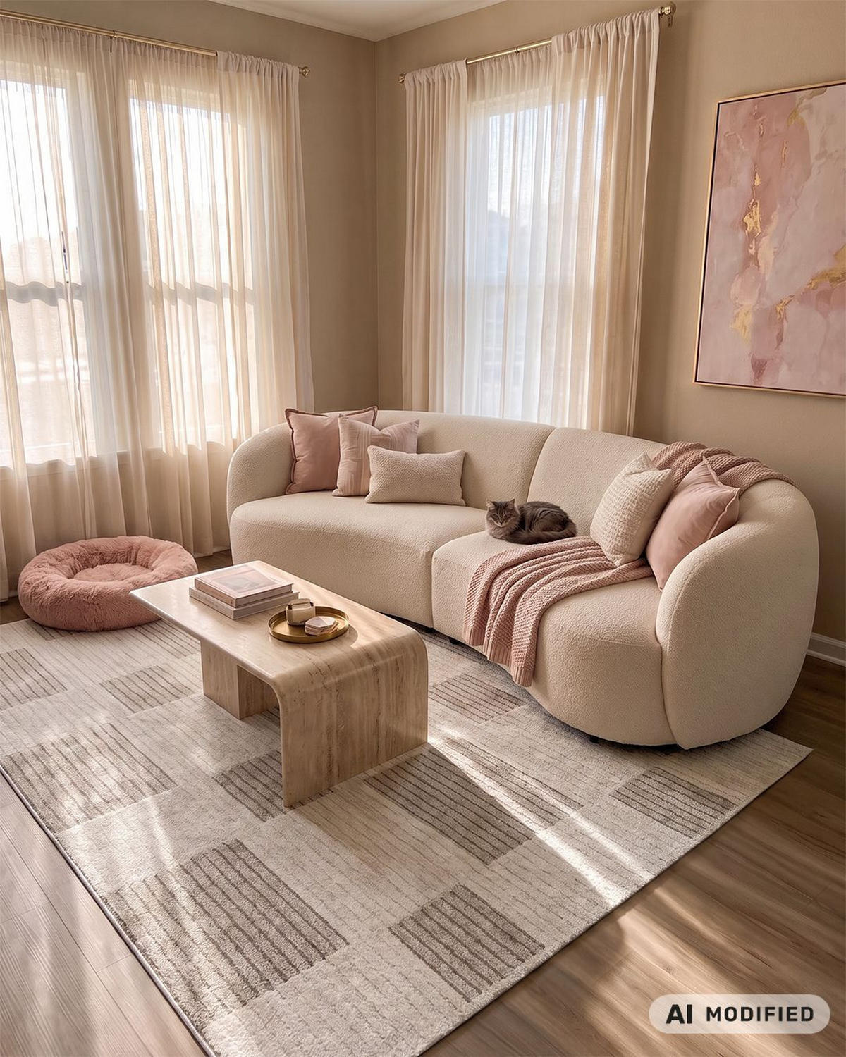 TEPPICH Mataro Ruta Mazovia 160x230cm Beige Braun Abstrakt Kurzflor - Beige, Textil (160/230cm) - Mazovia