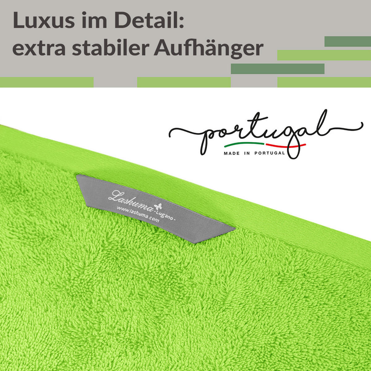 HANDTUCH Lugano Apfelgrün 2er 50x100 cm - Hellgrün, Textil (50/100cm) - Lashuma