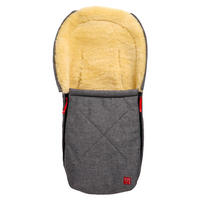 LAMMFELL-BABYSCHALENFUSSSACK Emma, anthracite melange - Grau, Fell (37/7/80cm) - Kaiserbaby
