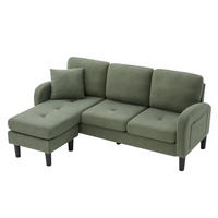 ECKSOFA 166/118/77 cm Grün mit Chaiselongue - Grün, Textil (166/118cm) - Oxeza