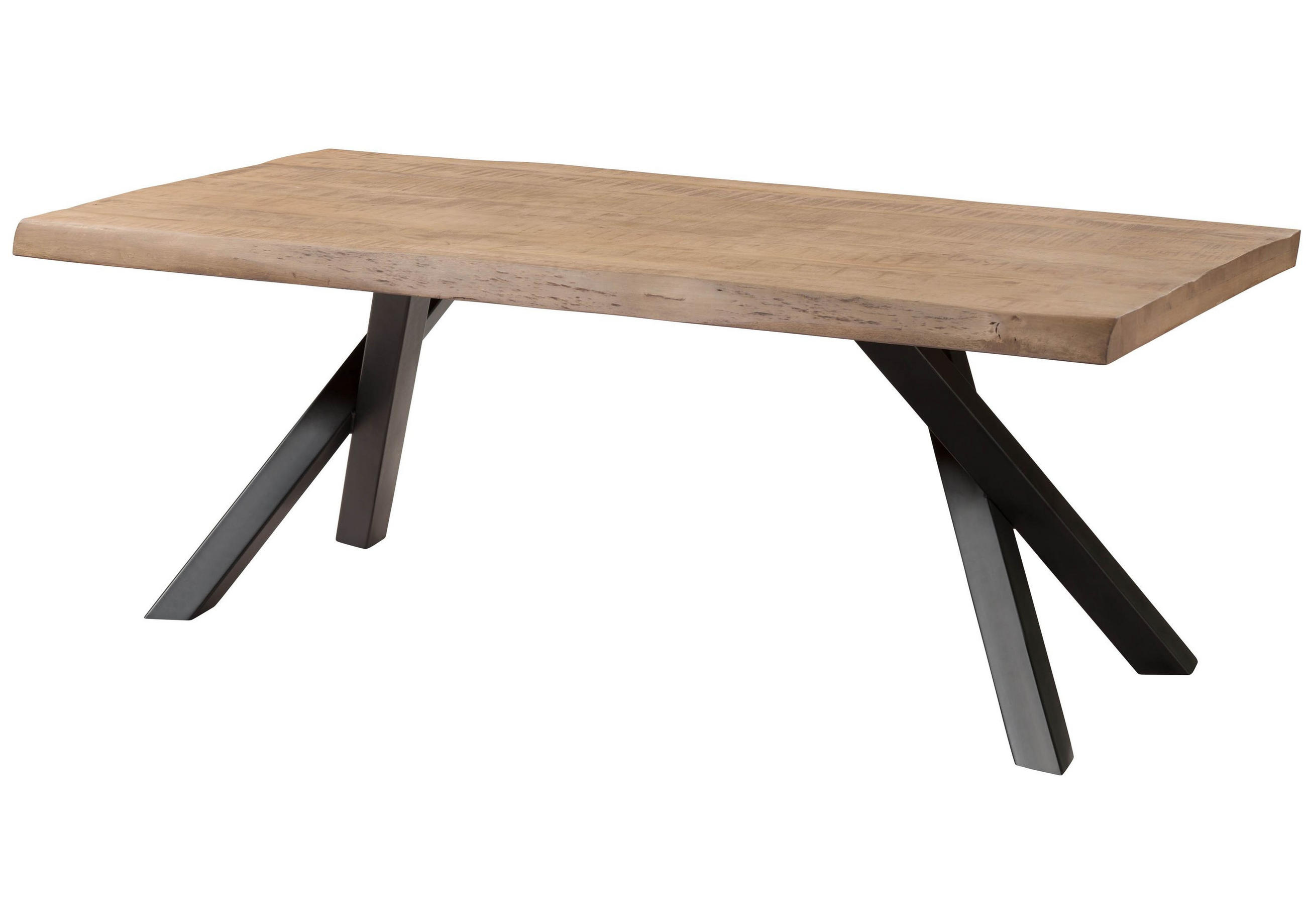 BAUMTISCH Mango 180x90x76 beige lackiert / A-Gestell anthrazit matt FREEFORM 5 - Beige/Anthrazit, Holz (180/90/76cm) - Massivmoebel24