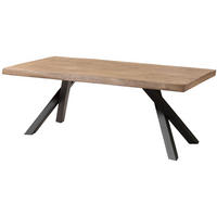 BAUMTISCH Mango 180x90x76 beige lackiert / A-Gestell anthrazit matt FREEFORM 5 - Beige/Anthrazit, Holz (180/90/76cm) - Massivmoebel24