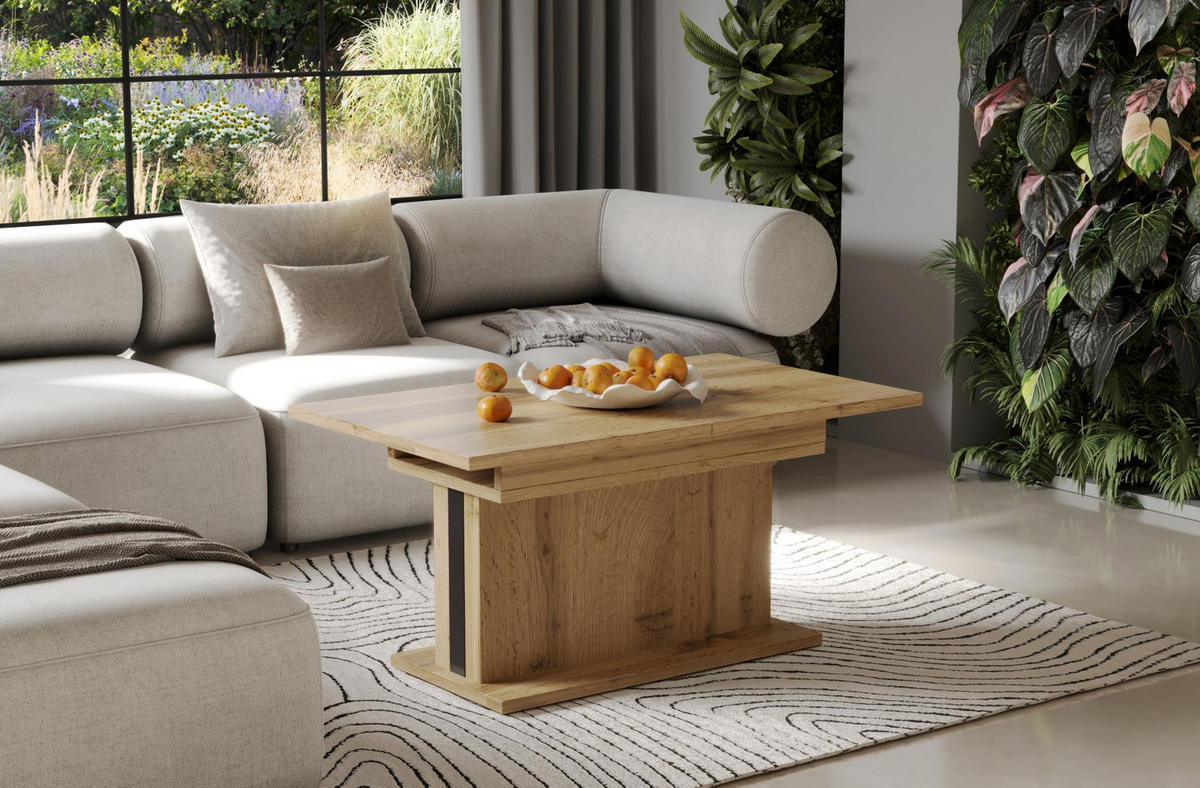 COUCHTISCH Solaris höhenverstellbar ausziehbar - Eiche Wotan, Holzwerkstoff (110/65/58cm) - Endo-Moebel
