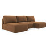 WOHNLANDSCHAFT Strukturstoff Stoff Orange - Beige/Terra cotta, Kunststoff/Textil (304/79/149cm) - Makamii