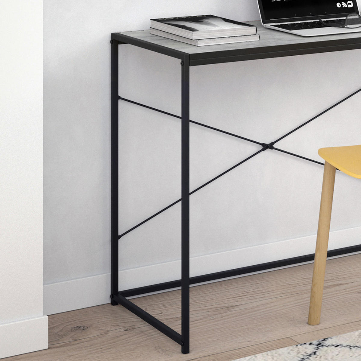 SCHREIBTISCH Fyrk Beton 100 x 45 cm - Schwarz/Grau, Holzwerkstoff (45/100/75cm) - Vicco