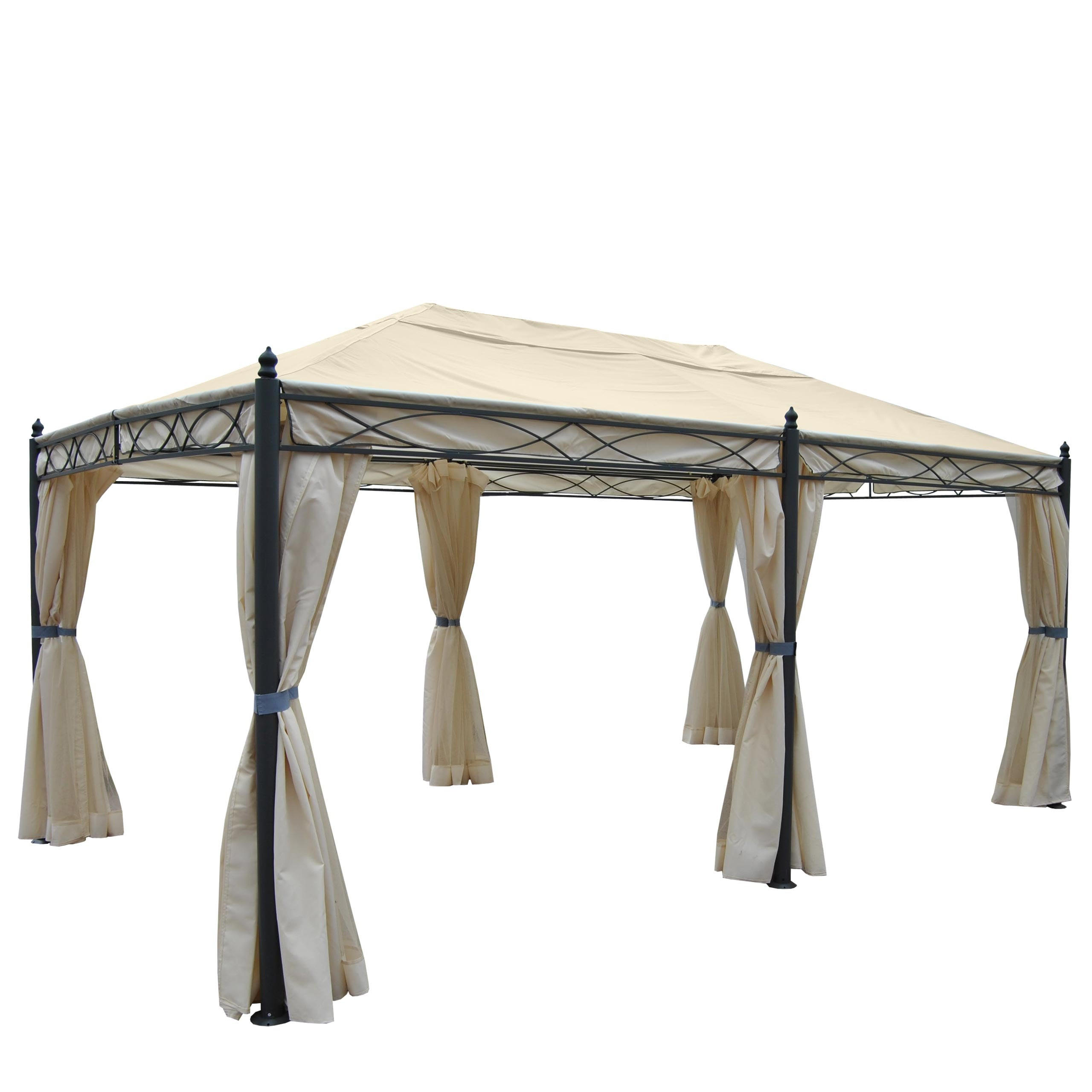 PERGOLA Cadiz 276x300x500cm Creme Seitenwand + Moskitonetz - Creme, Metall (300/276/500cm) - BERLINLODGE