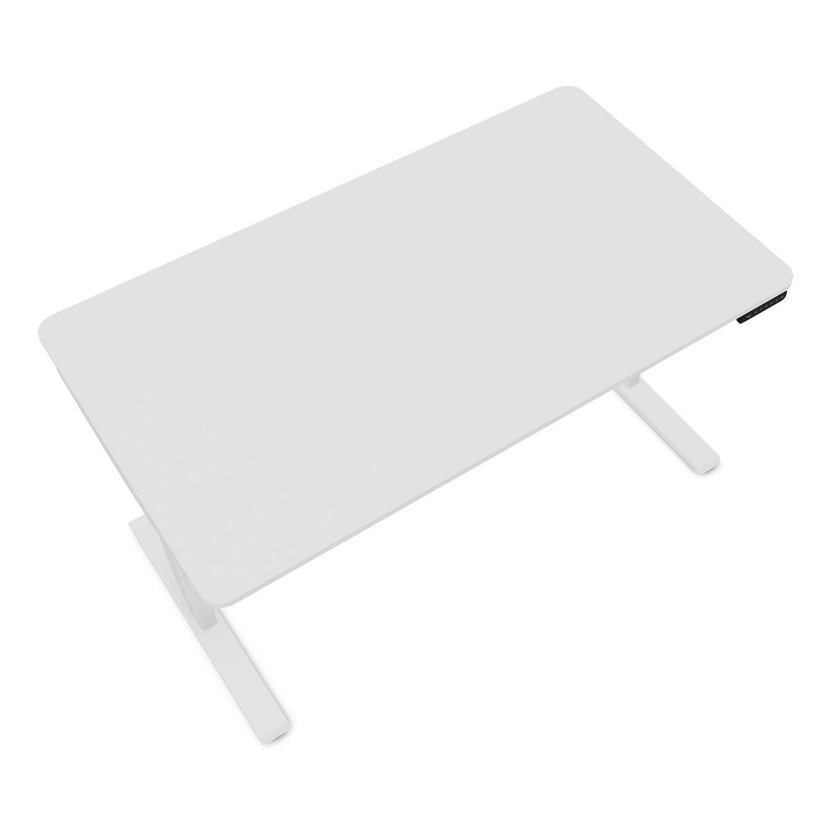 SCHREIBTISCH Elektrisch höhenverstellbarer Schreibtisch Y-Line Curved Signalweiß Signalweiß 120/70/62-127cm - Weiß, Holzwerkstoff/Metall (70/120/127cm) - ASSMANN