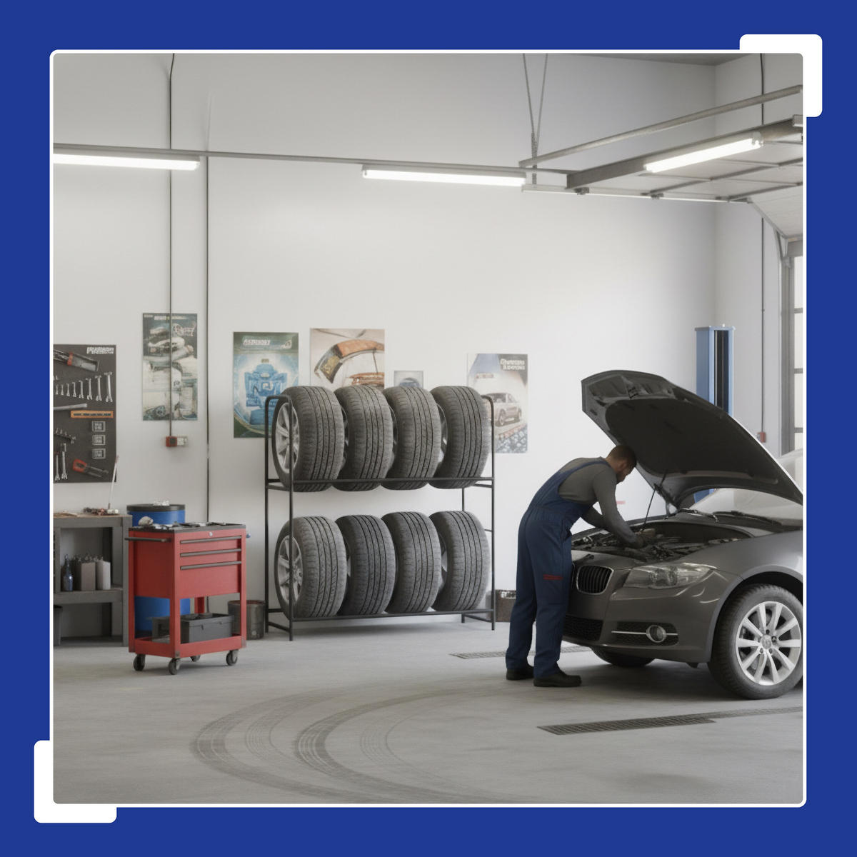 REIFENREGAL - Schwarz, Metall (107/117/46cm) - Relaxdays