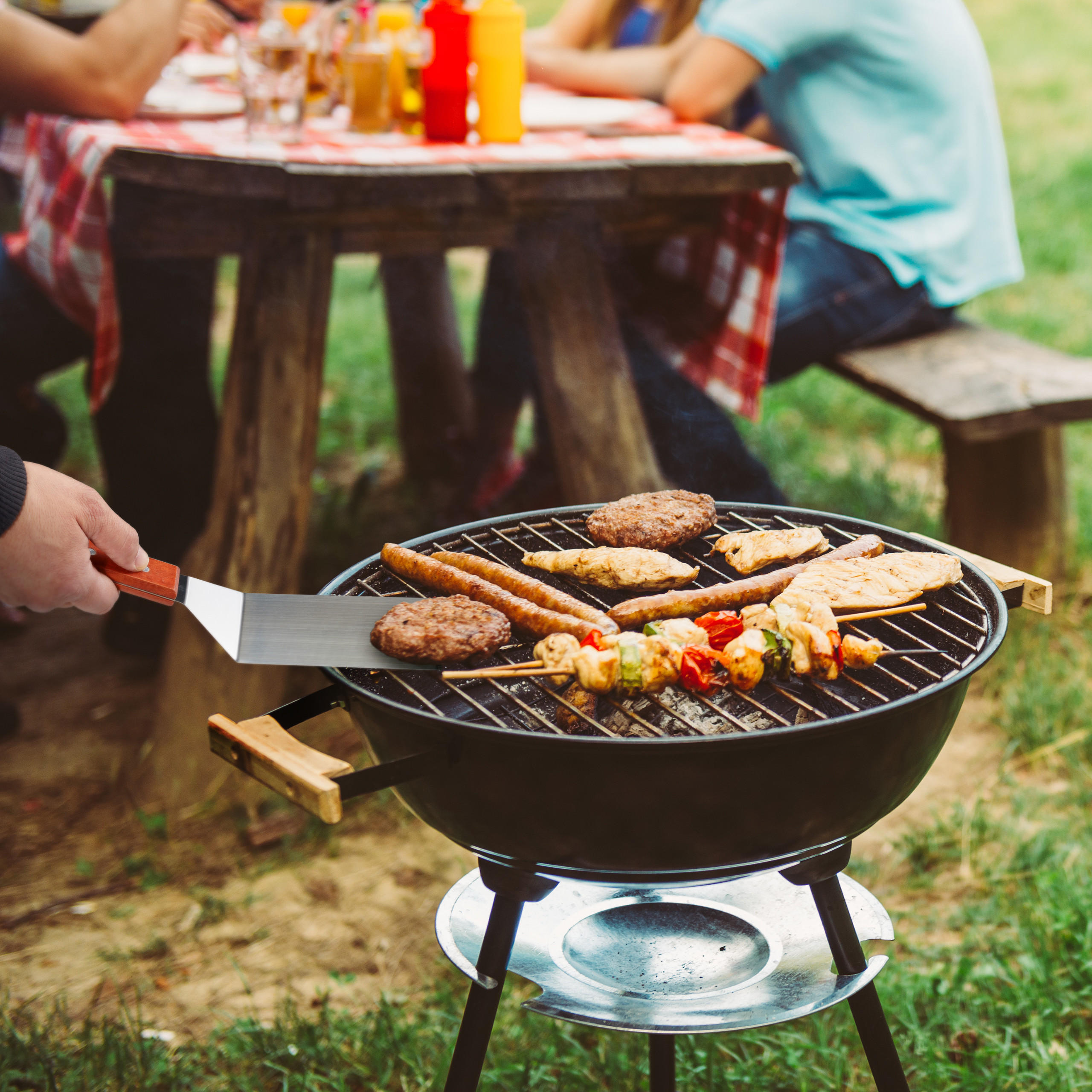 3XGRILL-PFANNENWENDER - Multicolor, Holz/Metall (36cm) - Relaxdays