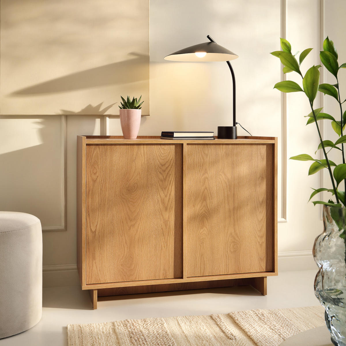 SIDEBOARD YARKER KOM2 Eiche - Eichefarben, Glas/Holzwerkstoff (98/82/39cm) - Komodee