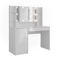 SCHMINKTISCH Sherry Weiß/Weiß Hochglanz 119.8 cm 4 Teile - Weiß Hochglanz, Holzwerkstoff (119.8/76/50.1cm) - Vicco