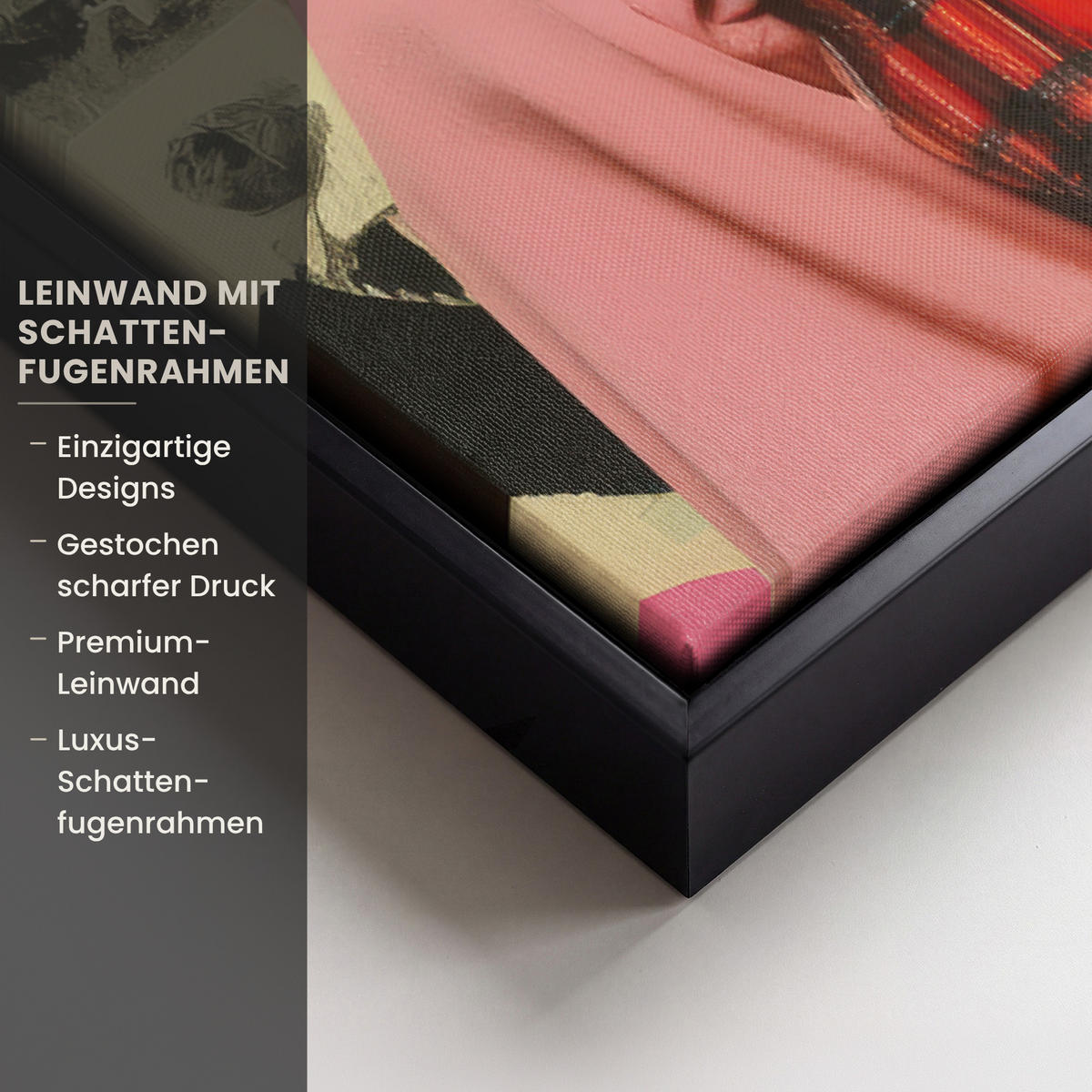 LEINWAND Bilder mit Rahmen - Mädchen - Sonnenbrille - Katze - Retro - 40x60 - Beige, Textil (40/60cm) - MuchoWow