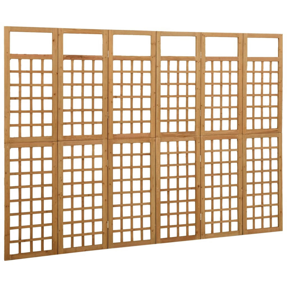PARAVENT 6-teilig Massivholz Tanne 242,5x180 cm - Braun, Holz (242.5/180/3cm) - furnicato