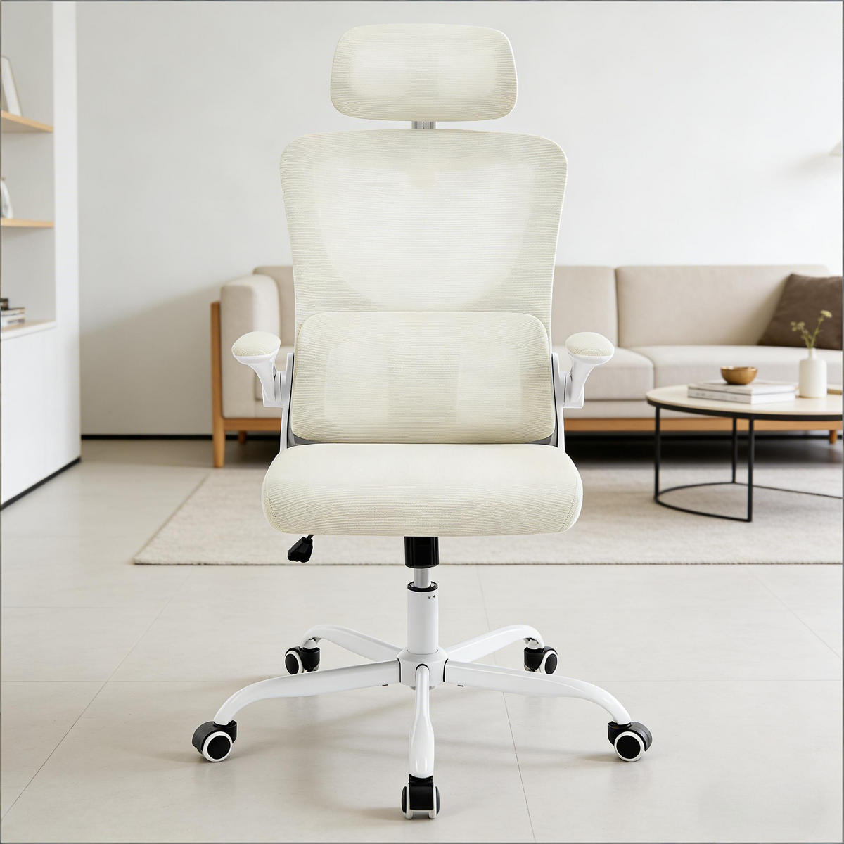 BÜROSTUHL Beige 62/69,5/123,5 cm - Beige, Metall (67.5/123.5/62cm) - PANGIVO