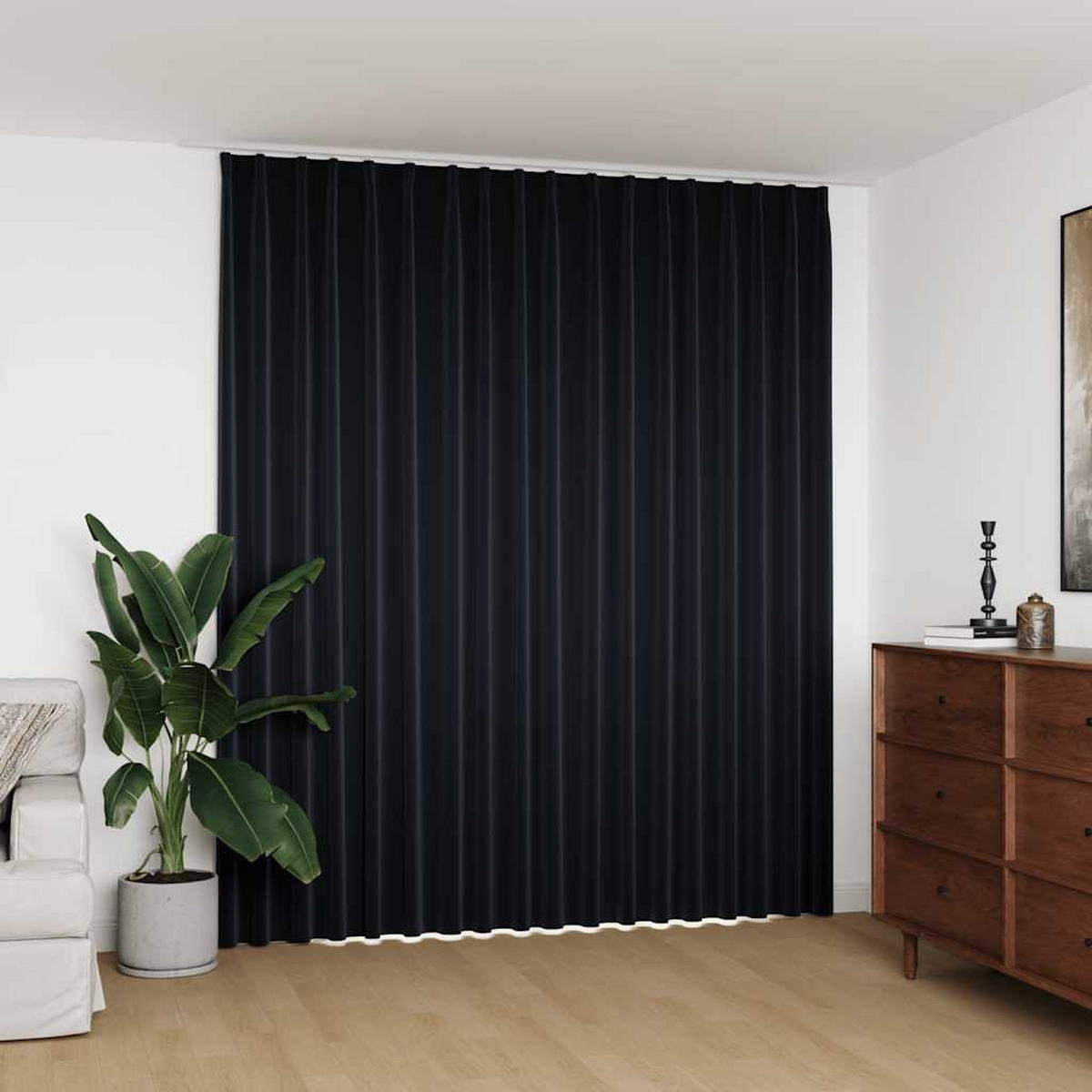 VERDUNKELUNGSVORHANG Mit Haken Schwarz 290/245 Cm - Schwarz, Textil (290/245/1cm) - vidaXL