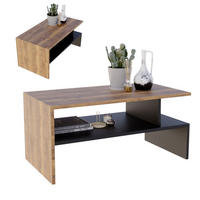 COUCHTISCH Holzwerkstoff rechteckig stabil Nussbaumfarben 50/45/93cm - Nussbaumfarben/Schwarz, Holzwerkstoff (50/93/45cm) - CraftPAK